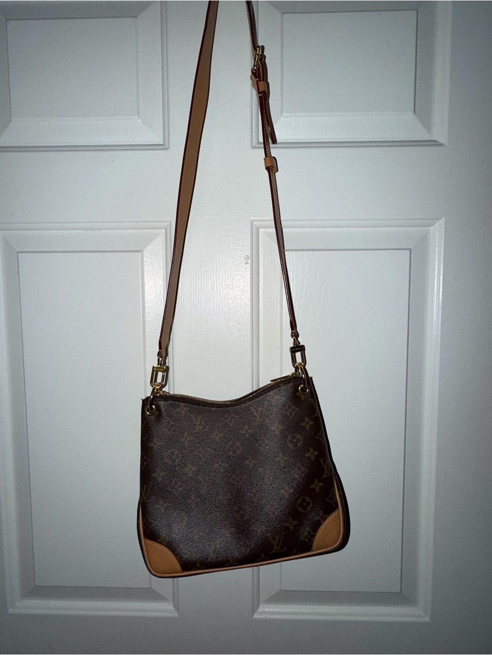 Louis Vuitton Monogram Shoulder Bag in Brown and Tan with Gold Hardware - Picture 5 of 10